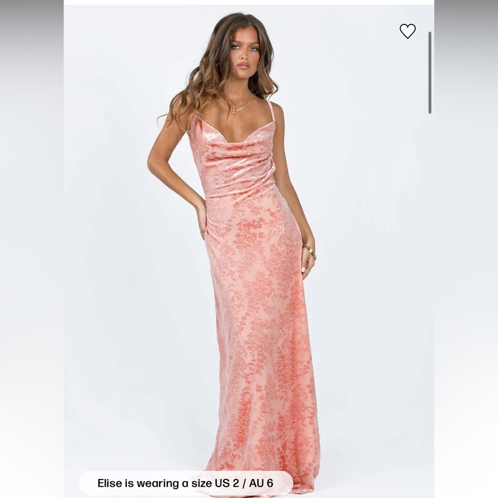 Princess Polly Blush Floral Maxi dress size 8